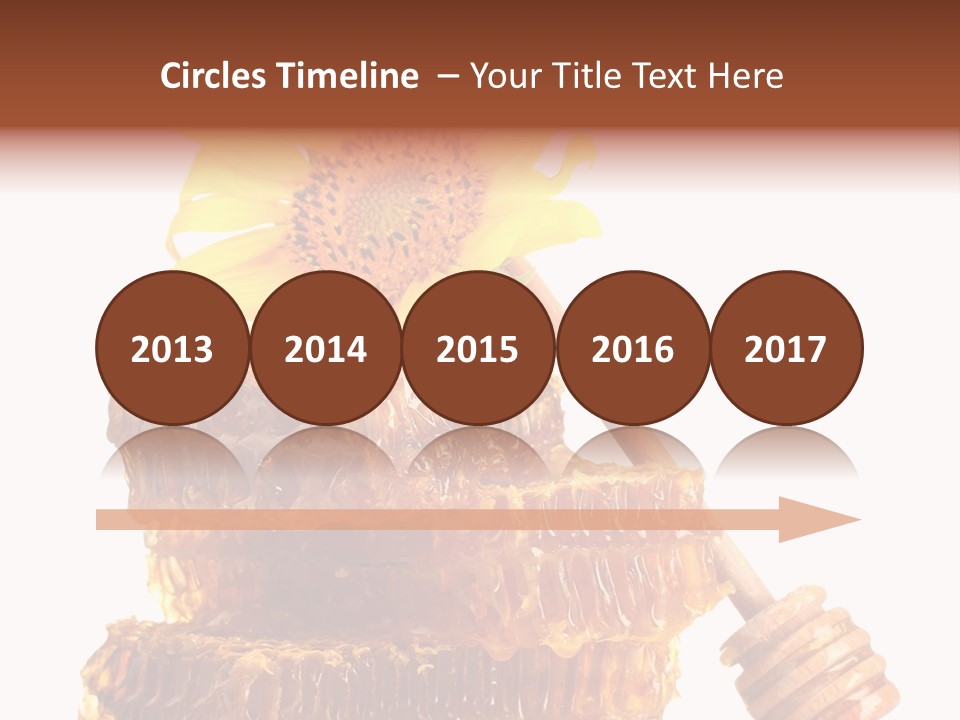 White Sunflower Stick PowerPoint Template