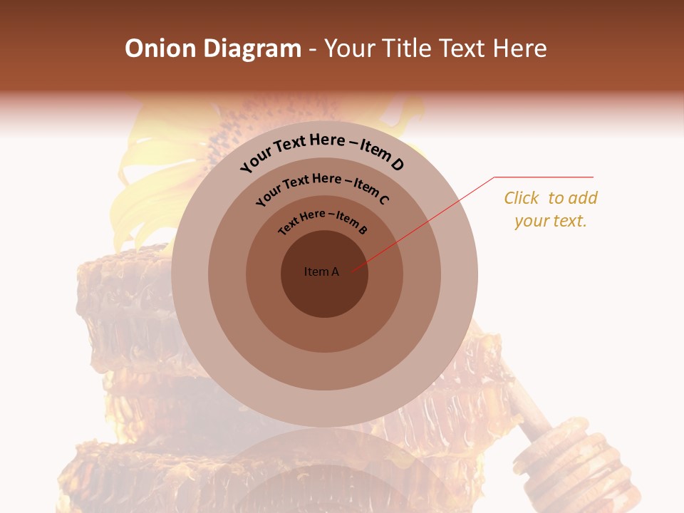 White Sunflower Stick PowerPoint Template