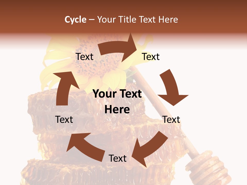 White Sunflower Stick PowerPoint Template