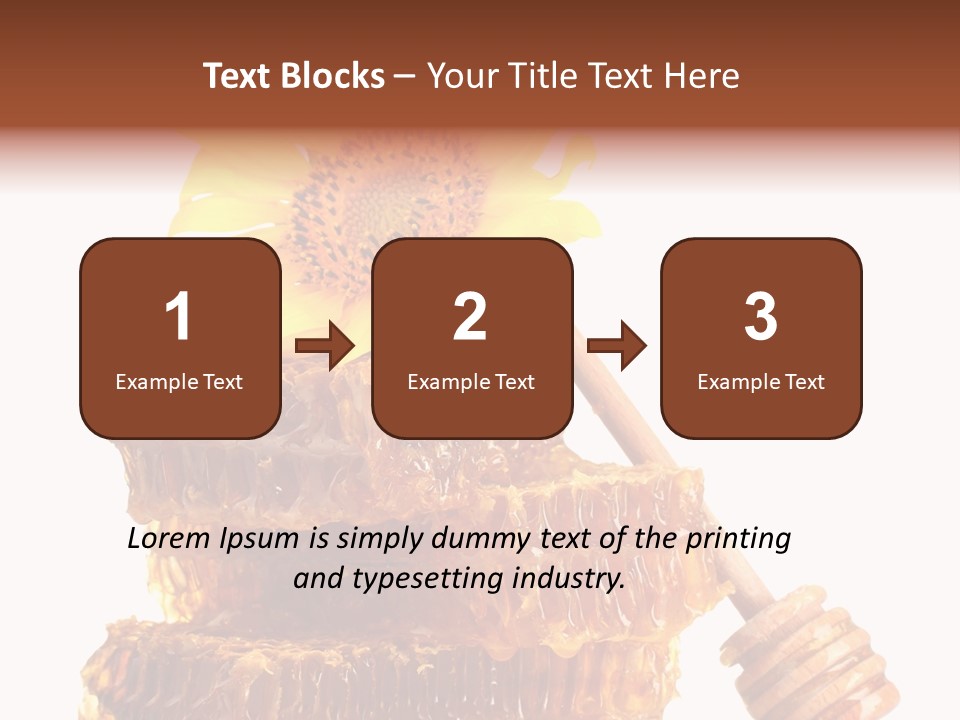 White Sunflower Stick PowerPoint Template