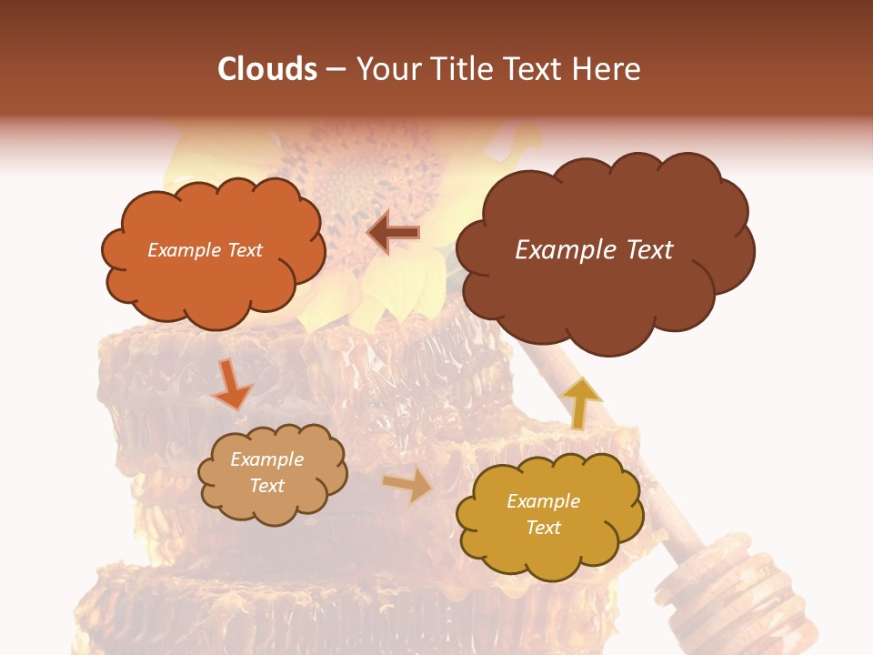 White Sunflower Stick PowerPoint Template