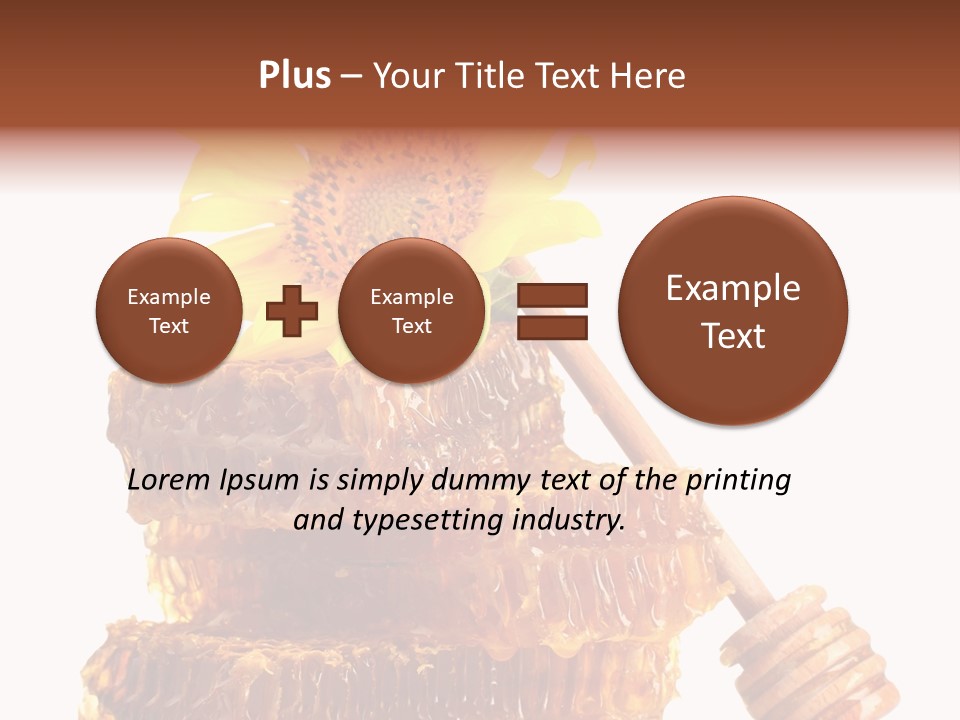 White Sunflower Stick PowerPoint Template