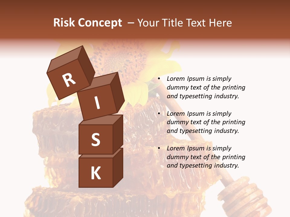 White Sunflower Stick PowerPoint Template