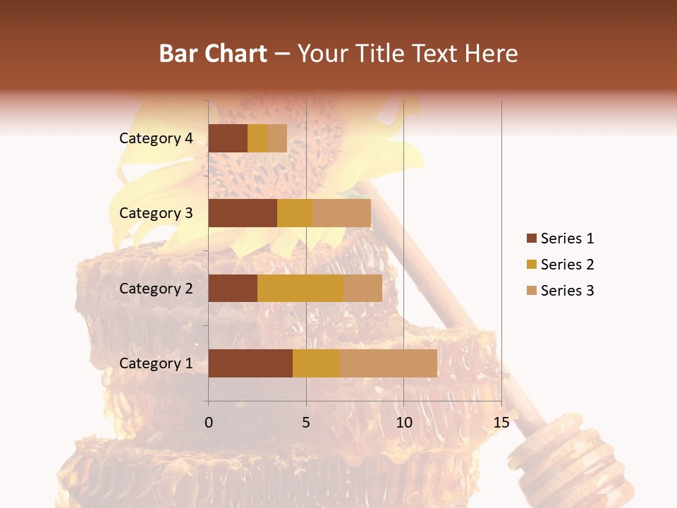 White Sunflower Stick PowerPoint Template