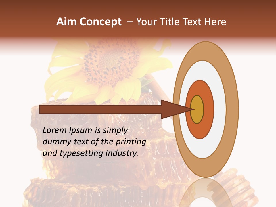 White Sunflower Stick PowerPoint Template
