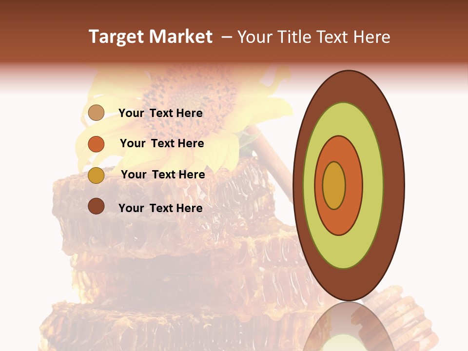 White Sunflower Stick PowerPoint Template