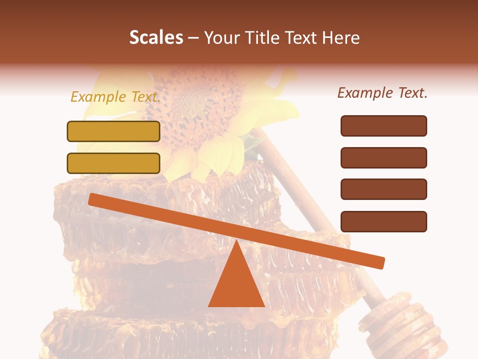 White Sunflower Stick PowerPoint Template