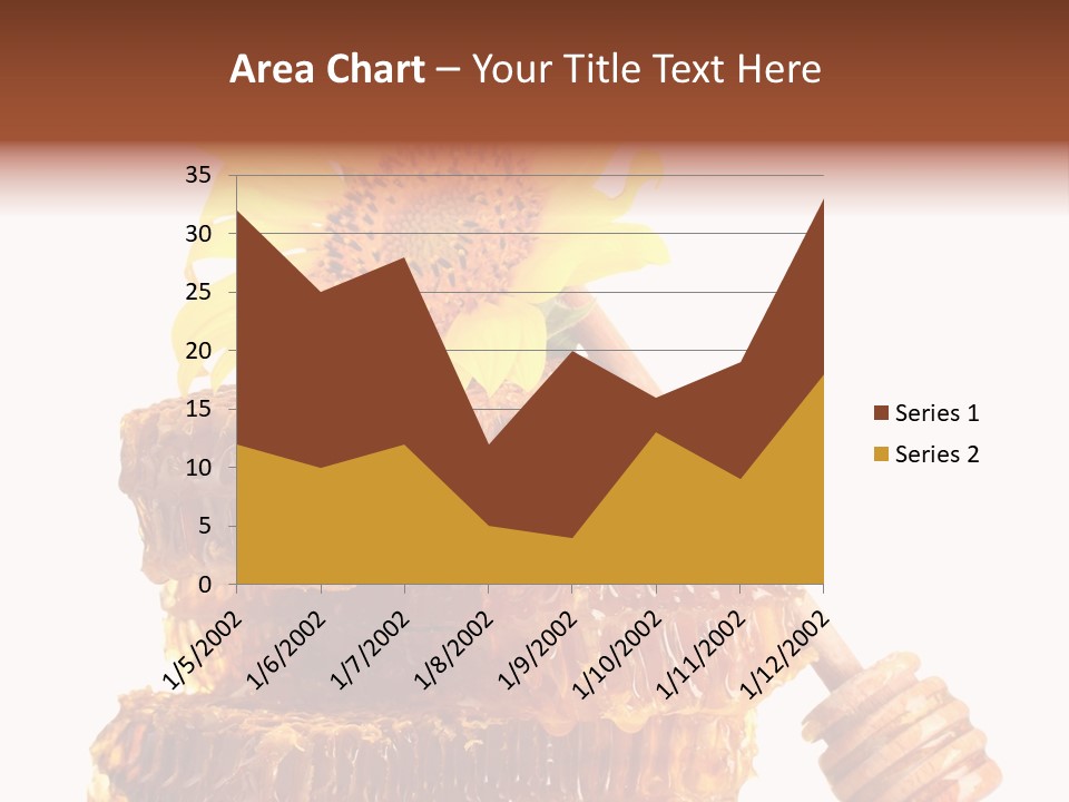 White Sunflower Stick PowerPoint Template