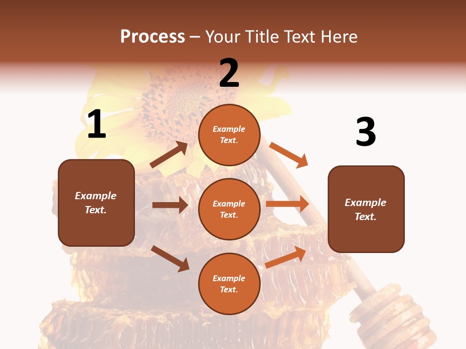 White Sunflower Stick PowerPoint Template