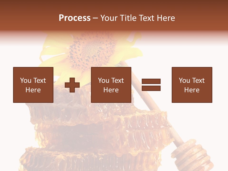 White Sunflower Stick PowerPoint Template
