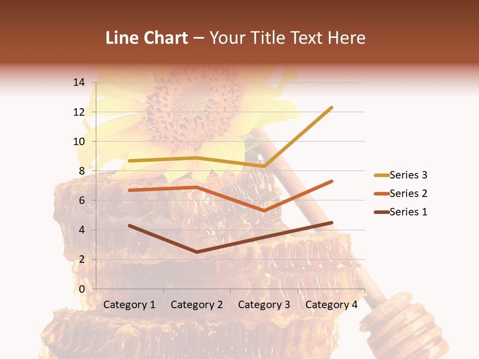 White Sunflower Stick PowerPoint Template