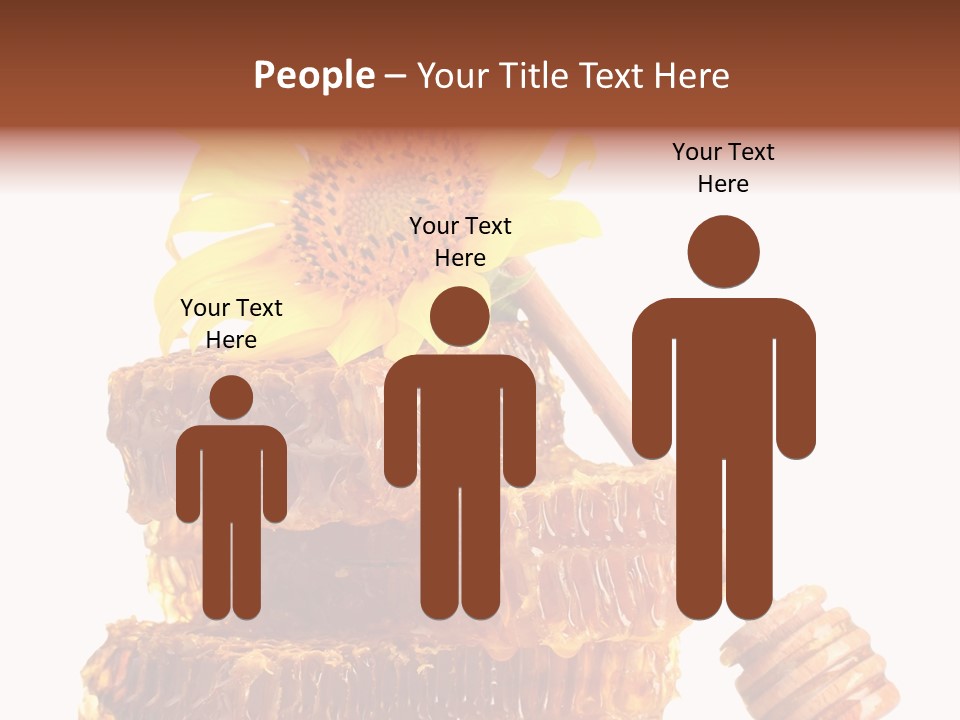 White Sunflower Stick PowerPoint Template