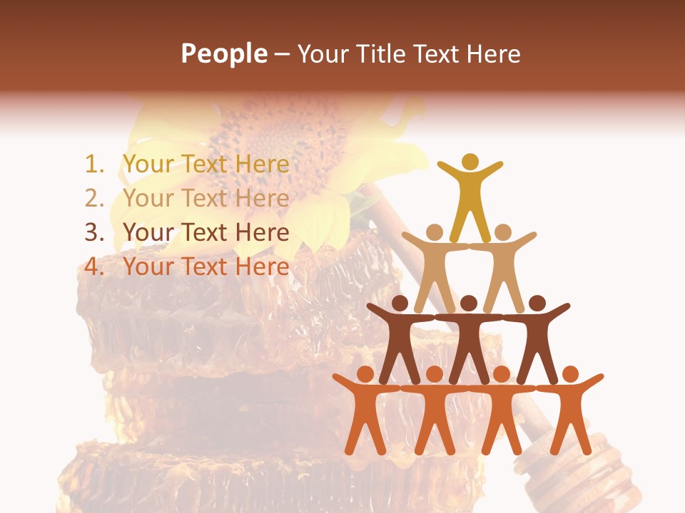 White Sunflower Stick PowerPoint Template