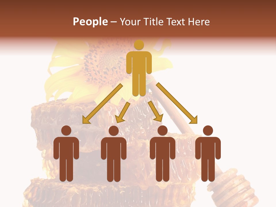 White Sunflower Stick PowerPoint Template