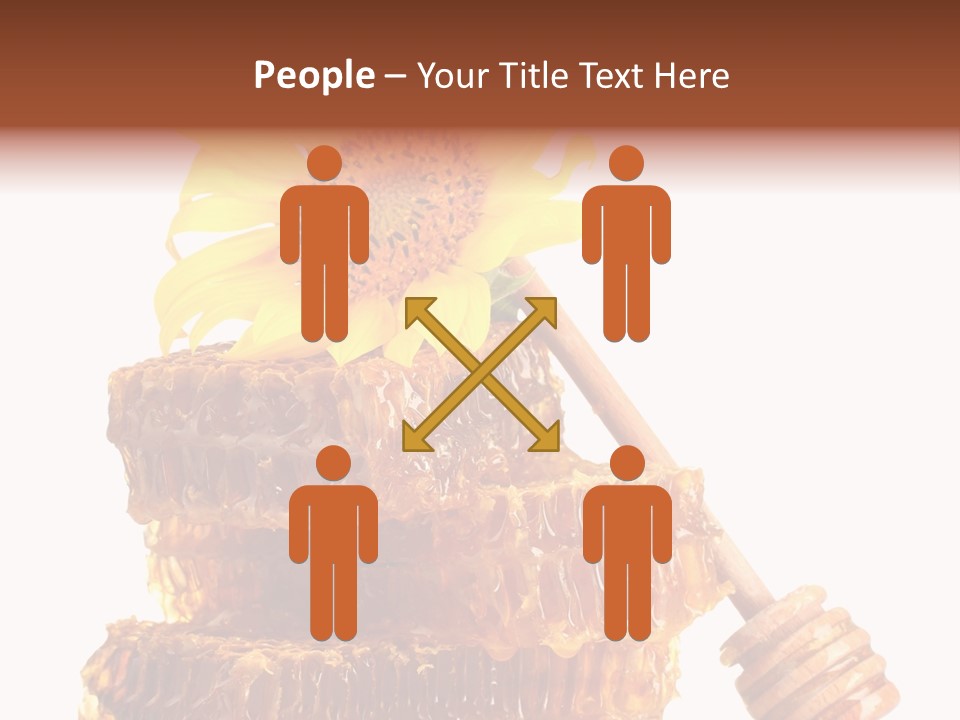 White Sunflower Stick PowerPoint Template