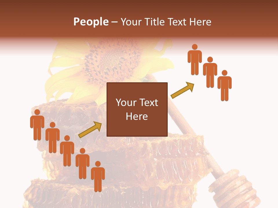 White Sunflower Stick PowerPoint Template