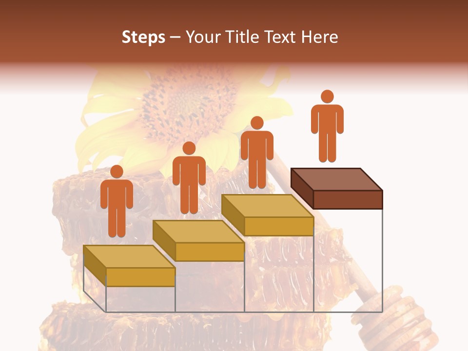 White Sunflower Stick PowerPoint Template