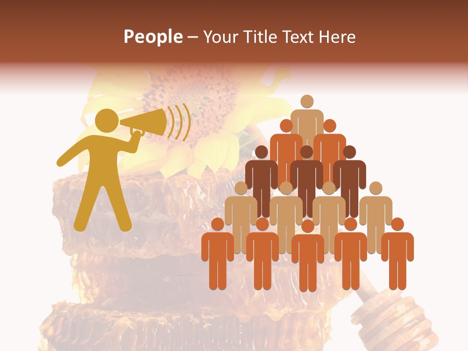 White Sunflower Stick PowerPoint Template