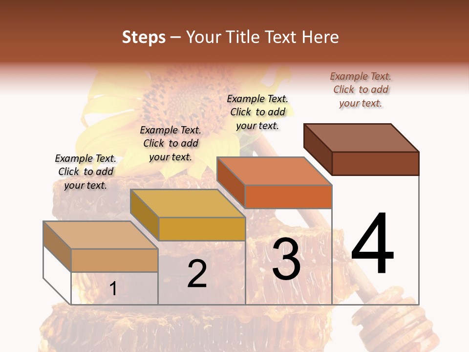 White Sunflower Stick PowerPoint Template