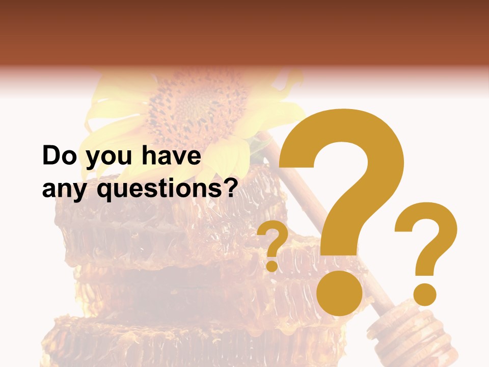 White Sunflower Stick PowerPoint Template