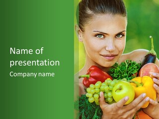 Woman Zucchini Bulgarian PowerPoint Template