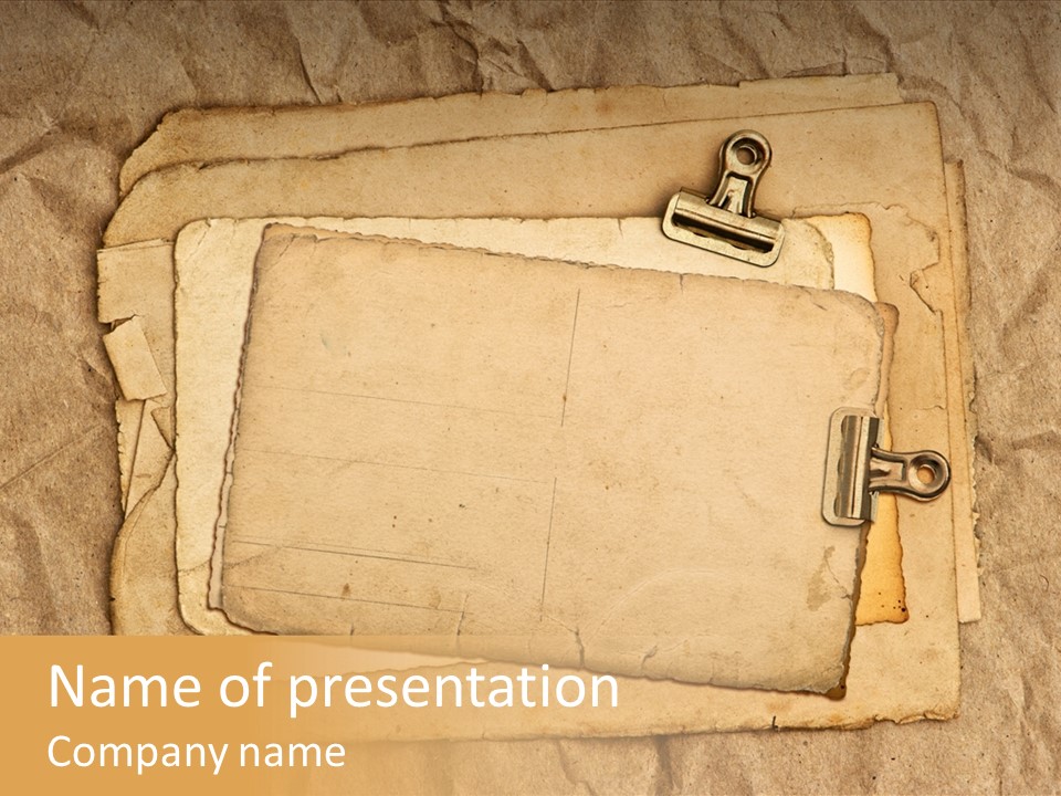 Crumpled Retro Picture PowerPoint Template