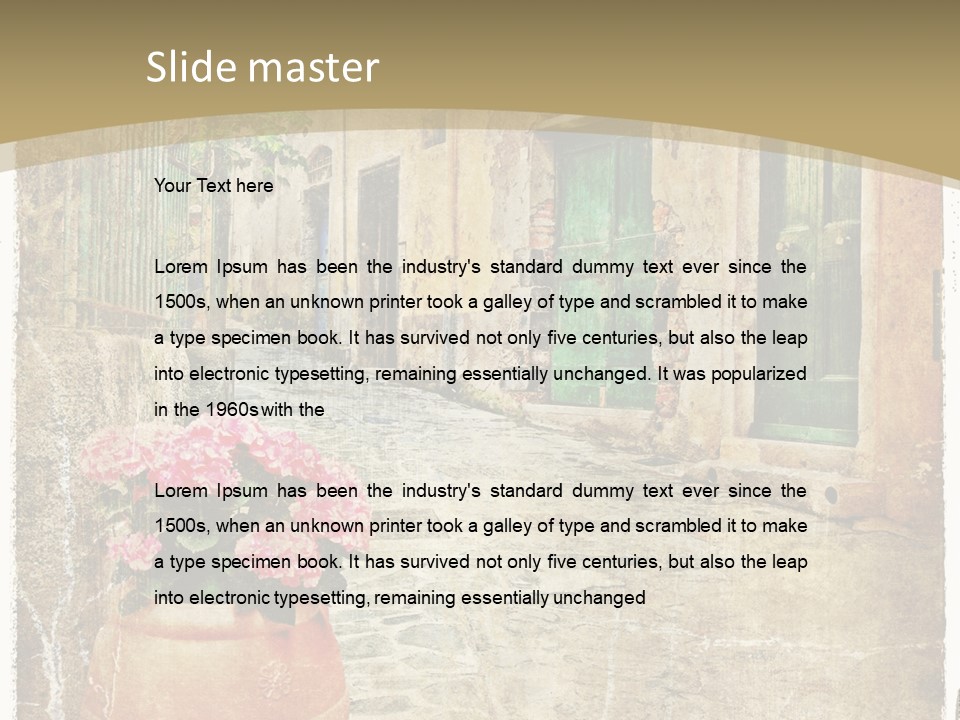 Textured History Village PowerPoint Template