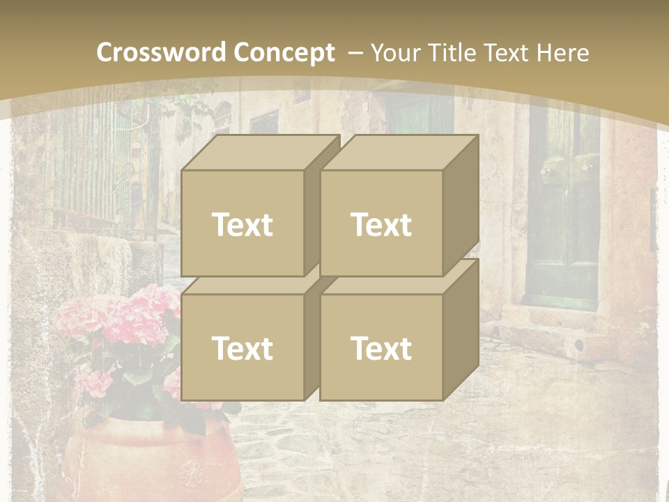 Textured History Village PowerPoint Template