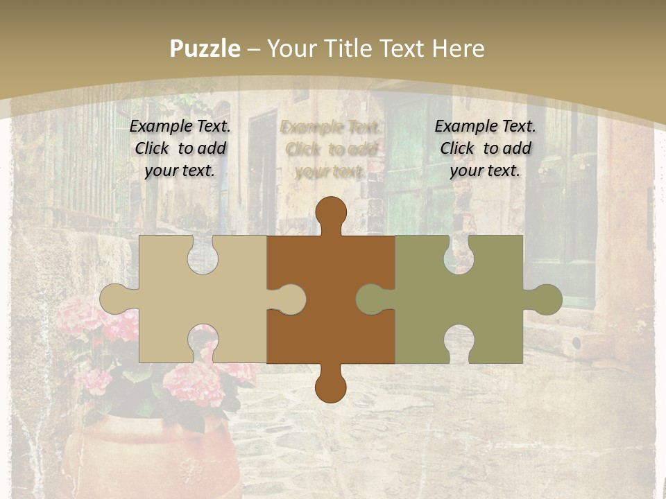 Textured History Village PowerPoint Template