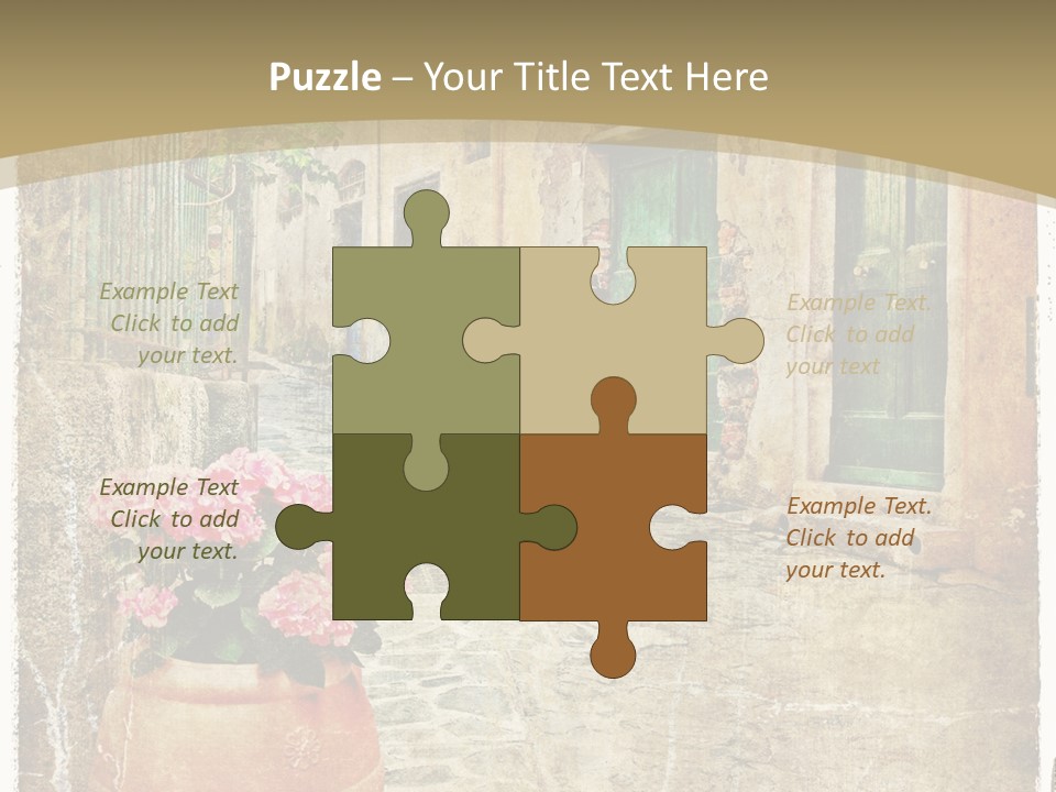 Textured History Village PowerPoint Template