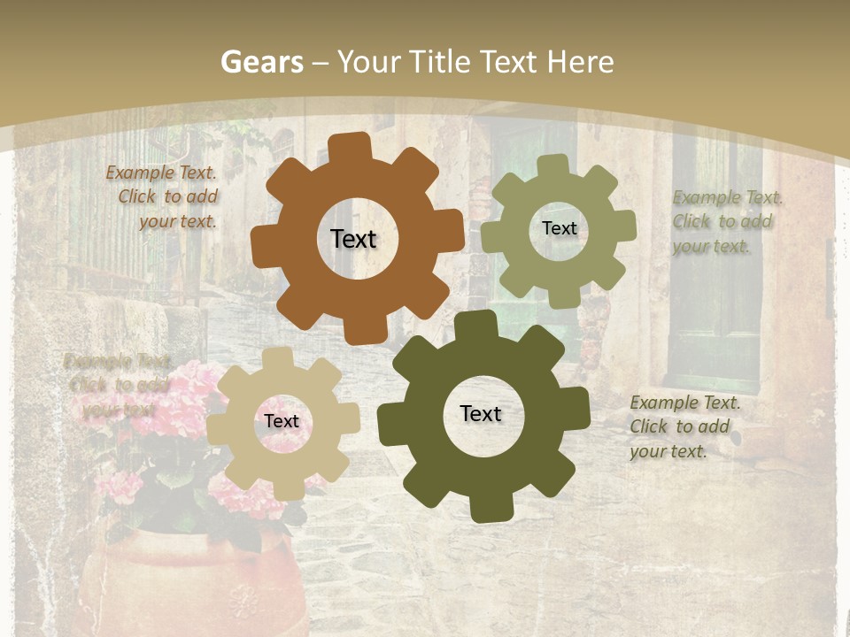 Textured History Village PowerPoint Template