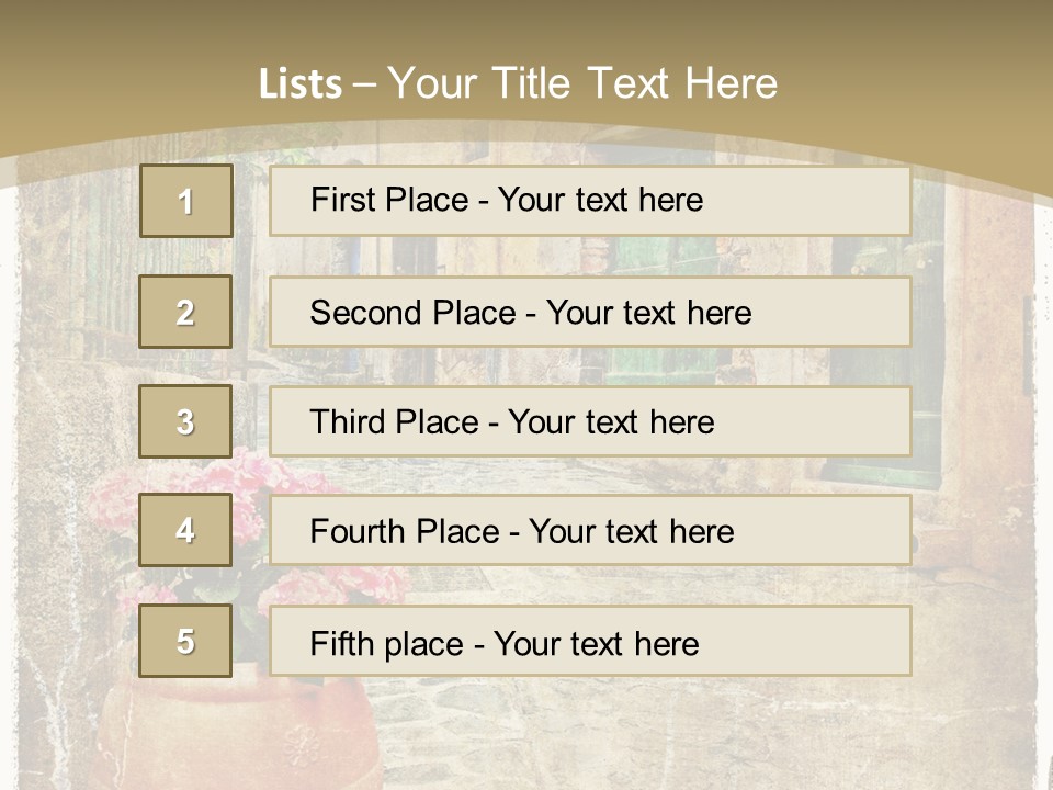 Textured History Village PowerPoint Template