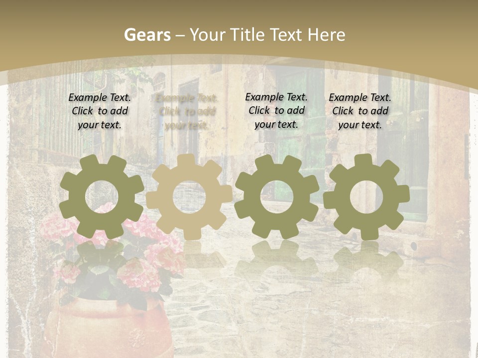 Textured History Village PowerPoint Template