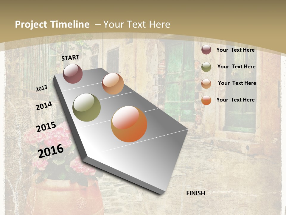 Textured History Village PowerPoint Template
