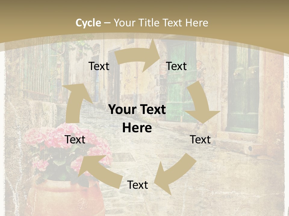 Textured History Village PowerPoint Template