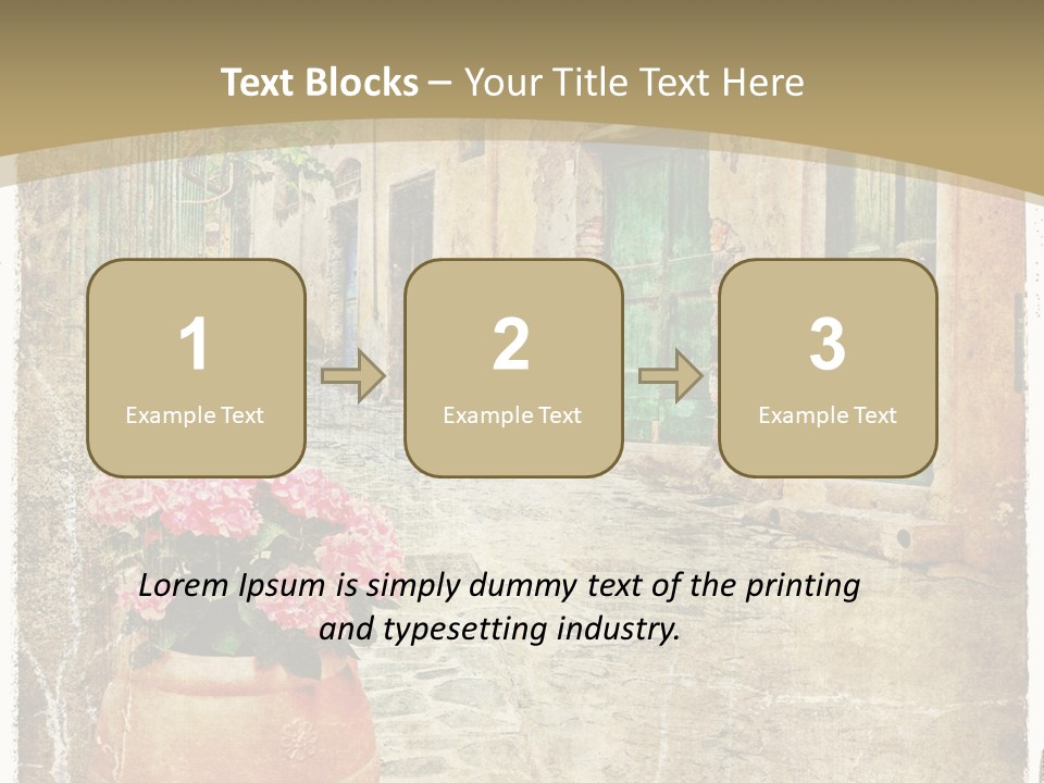 Textured History Village PowerPoint Template