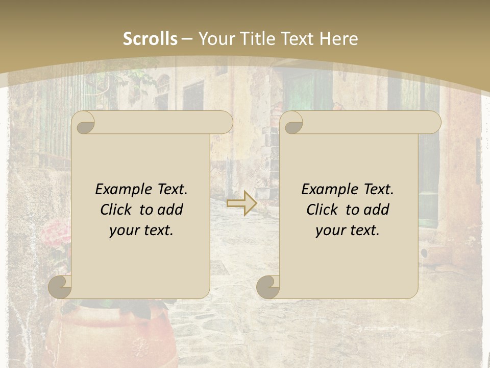 Textured History Village PowerPoint Template