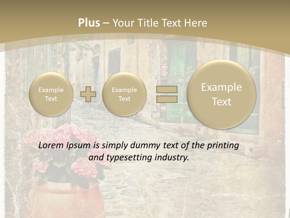 Textured History Village PowerPoint Template