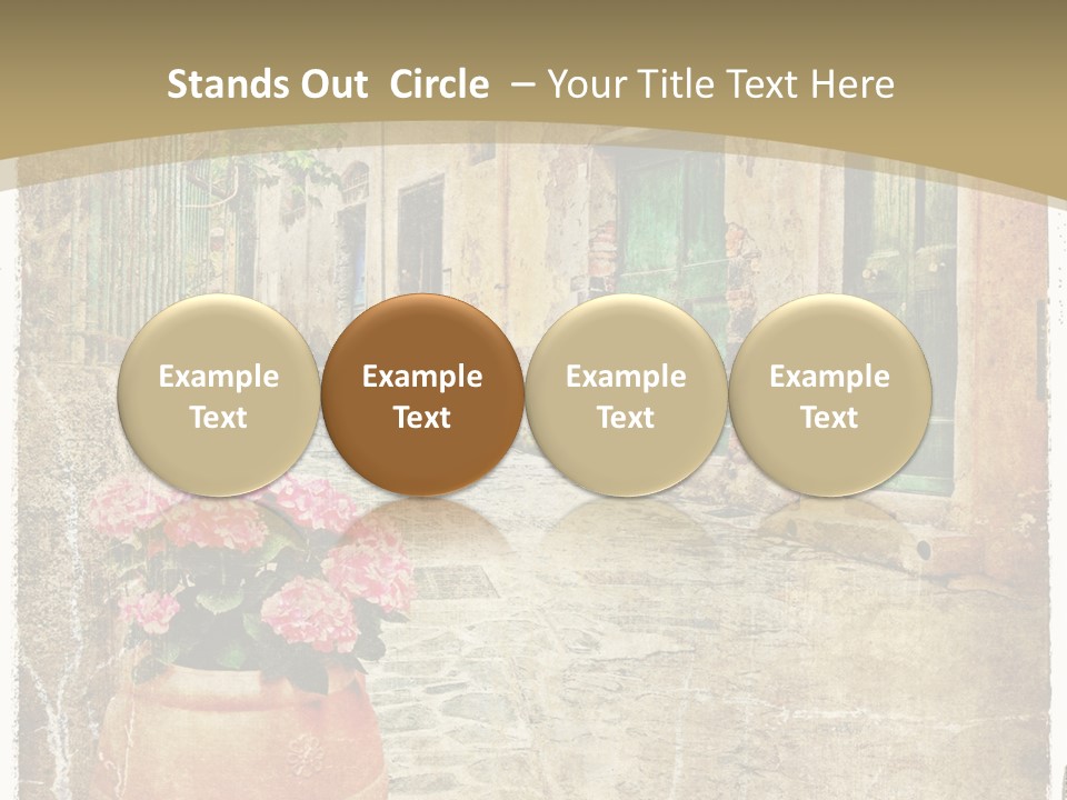 Textured History Village PowerPoint Template
