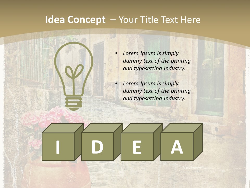 Textured History Village PowerPoint Template