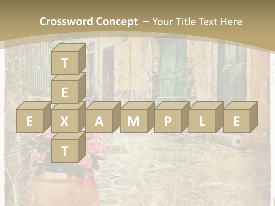 Textured History Village PowerPoint Template