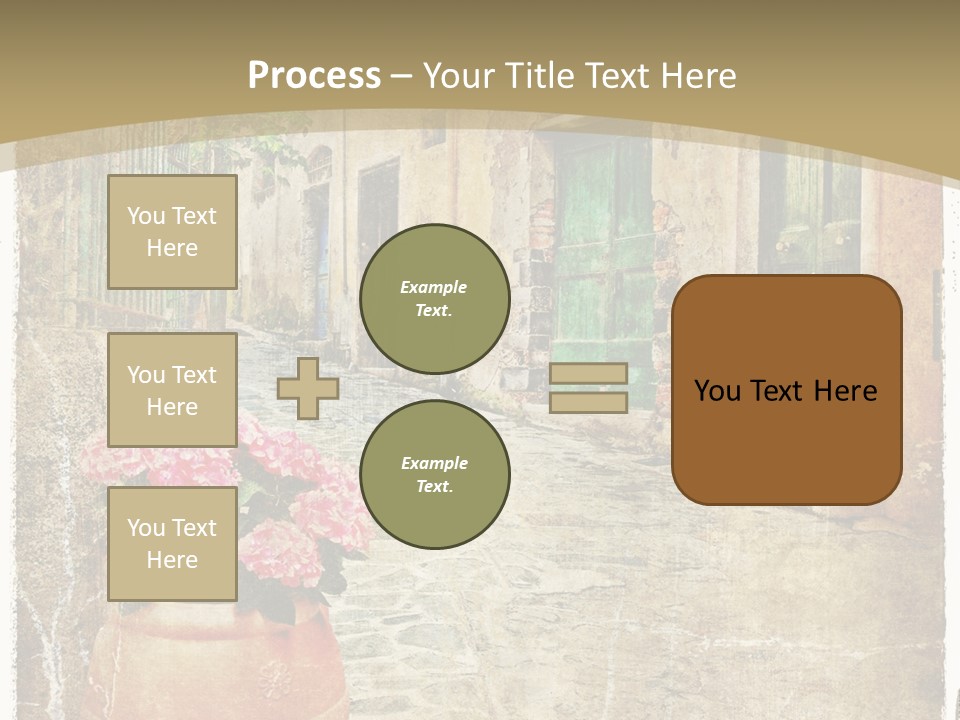 Textured History Village PowerPoint Template