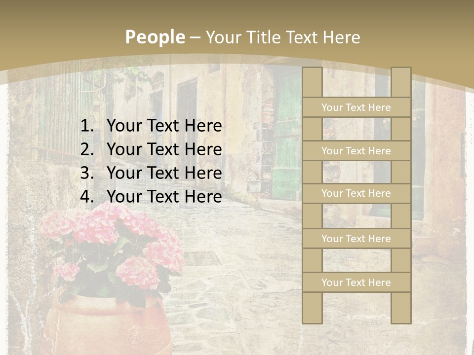 Textured History Village PowerPoint Template