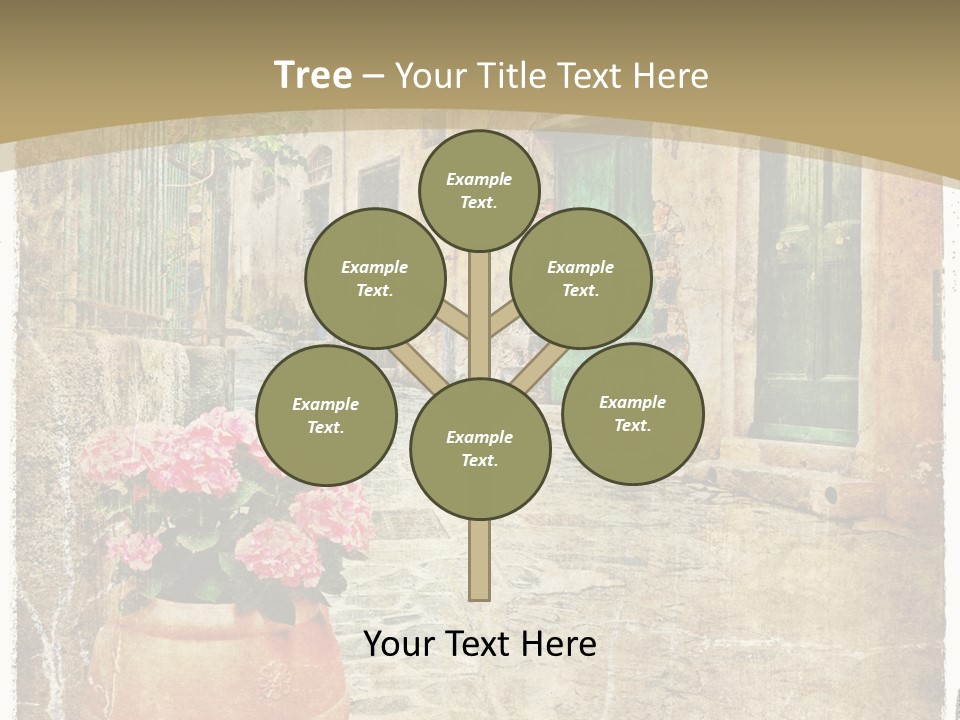 Textured History Village PowerPoint Template