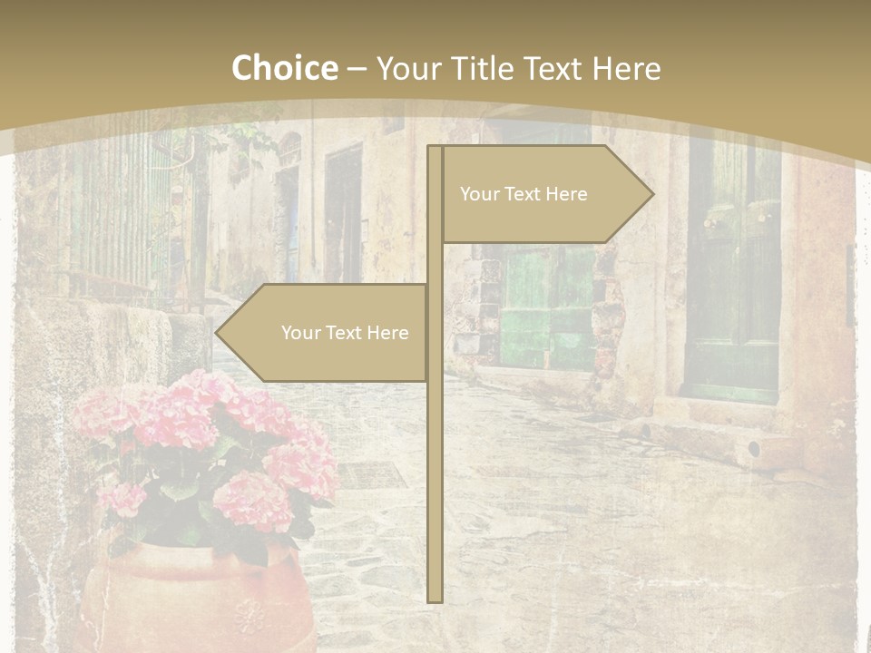 Textured History Village PowerPoint Template
