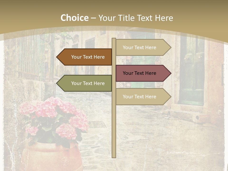 Textured History Village PowerPoint Template