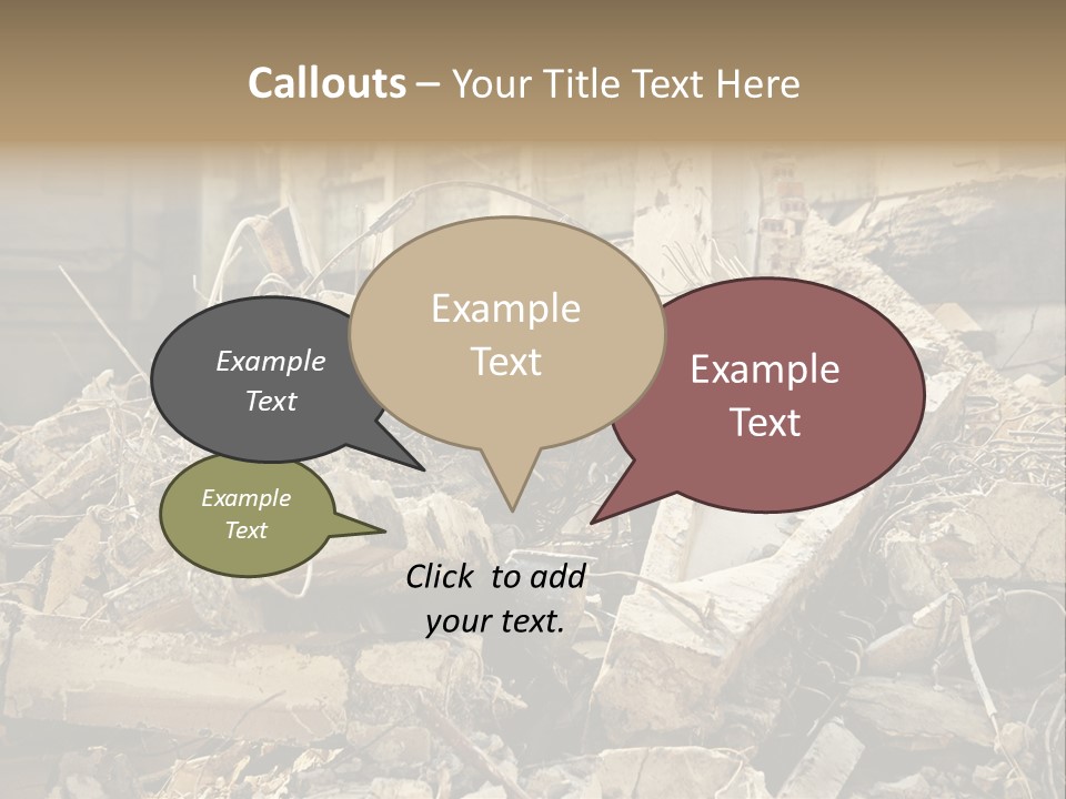 Cracked Crash Rubble PowerPoint Template