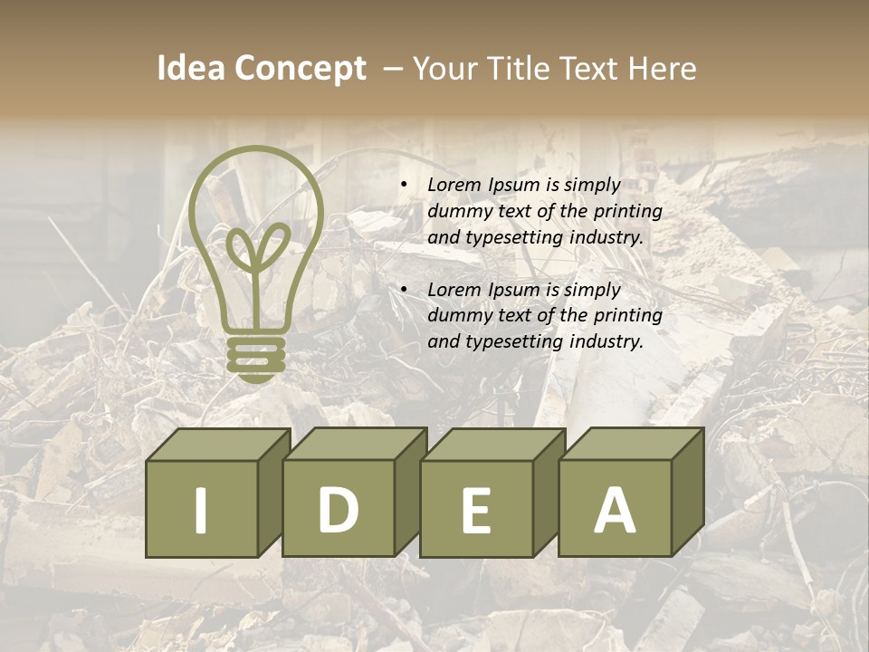 Cracked Crash Rubble PowerPoint Template