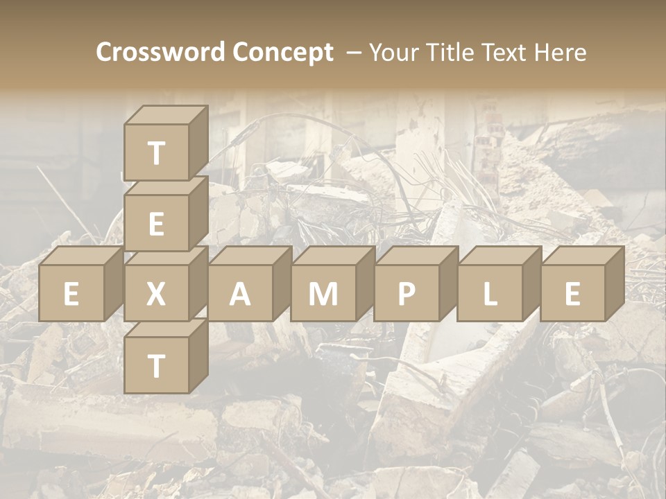 Cracked Crash Rubble PowerPoint Template