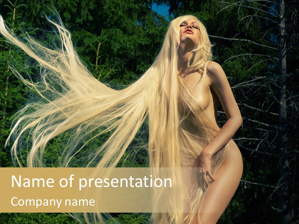 Freedom Hair Pretty PowerPoint Template